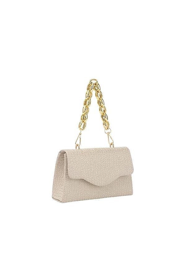 Jywmsc Sacs à main de Soirée pour Femmes Pochette étincelante avec Chaîne à Grosses Mailles pour Cocktail, Bal de fin dannée