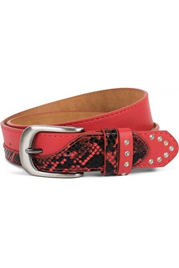 styleBREAKER ceinture pour femmes avec des strass et des détails aspect peau de serpent, longueur réglable 03010102, couleur: