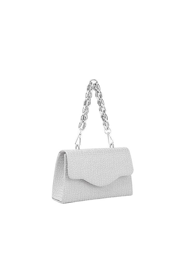 Jywmsc Sacs à main de Soirée pour Femmes Pochette étincelante avec Chaîne à Grosses Mailles pour Cocktail, Bal de fin dannée