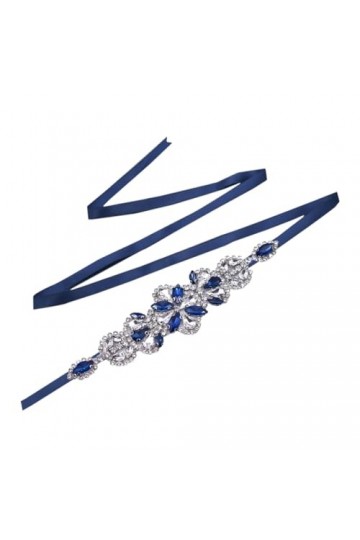 Disimlarl Ceintures faites à la main en strass pour femme, accessoires de fête, bal, mariage, demoiselle dhonneur, Ruban ble
