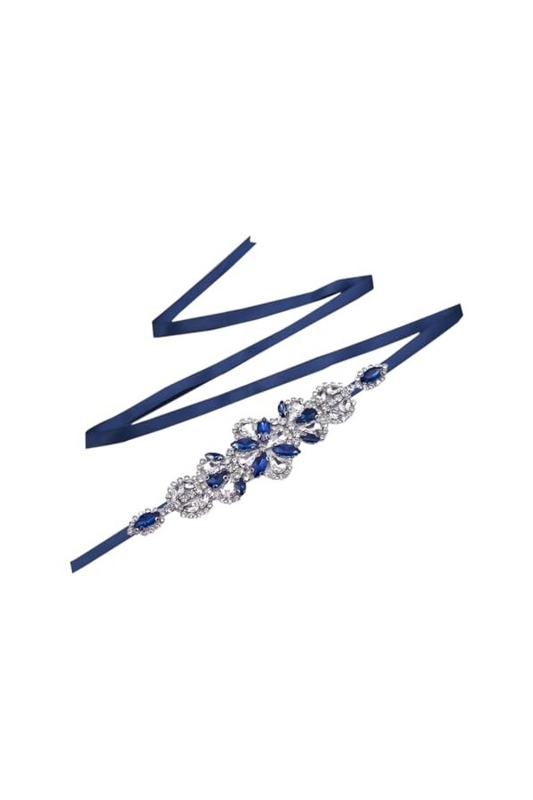 Disimlarl Ceintures faites à la main en strass pour femme, accessoires de fête, bal, mariage, demoiselle dhonneur, Ruban ble