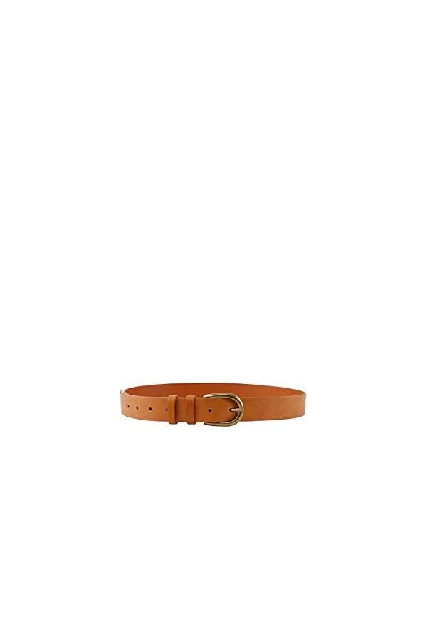 PIECES PCHAVEN Leather Jeans Belt FC Noos Ceinture en Cuir, Cognac/Detail:Gold Buckle, 80 Femme