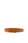 PIECES PCHAVEN Leather Jeans Belt FC Noos Ceinture en Cuir, Cognac/Detail:Gold Buckle, 80 Femme