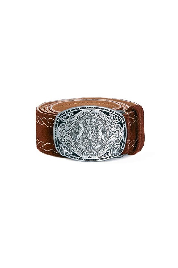 Ceinture traditionnelle "Bergtrift" avec broderies - ceinture en cuir véritable Original Schöneberger Trachten Lederhosen cei