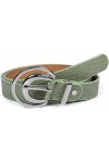 styleBREAKER Ceinture pour dames Unicolore avec finition en cuir de crocodile et boucle en forme de croissant, peut être racc