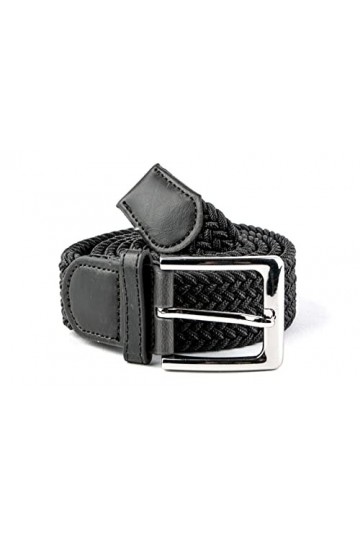 Matec 1 ceinture élastique noire avec une longueur totale de 115 cm et une largeur de 3,5 cm - Élastique tressé et extensible