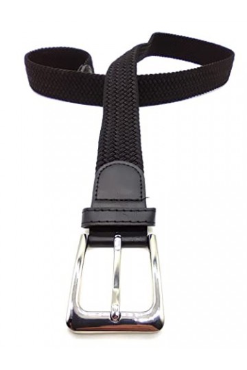 Matec 1 ceinture élastique noire avec une longueur totale de 115 cm et une largeur de 3,5 cm - Élastique tressé et extensible