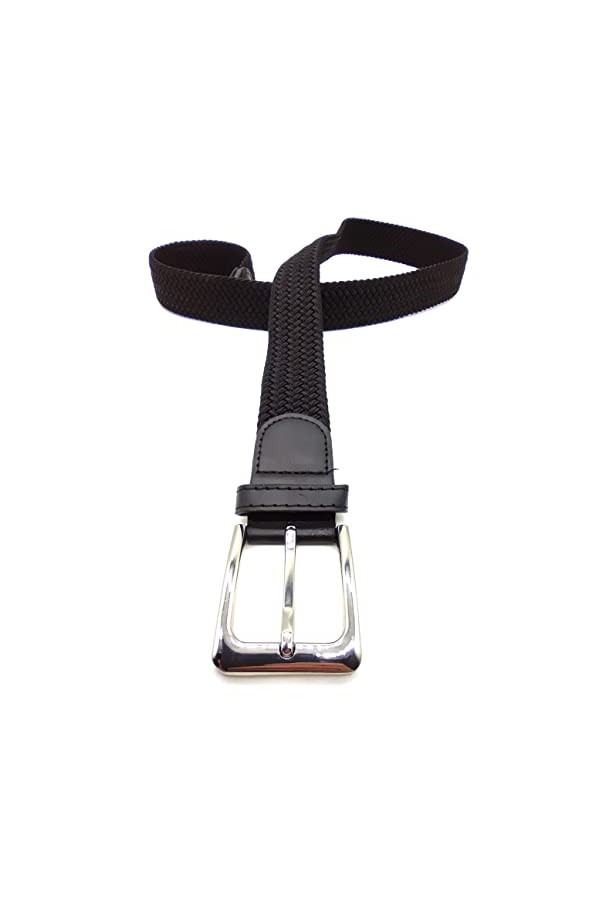Matec 1 ceinture élastique noire avec une longueur totale de 115 cm et une largeur de 3,5 cm - Élastique tressé et extensible
