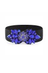 Bohend Strass Fleur Ceinture élastique Large Cristal Ceinture extensible Ceintures de serrage pour Robe Ancien Ceinture pour 