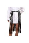 CHIC DIARY Hip Hop Punk Ceinture de taille avec longues franges en cuir PU pour femme Noir