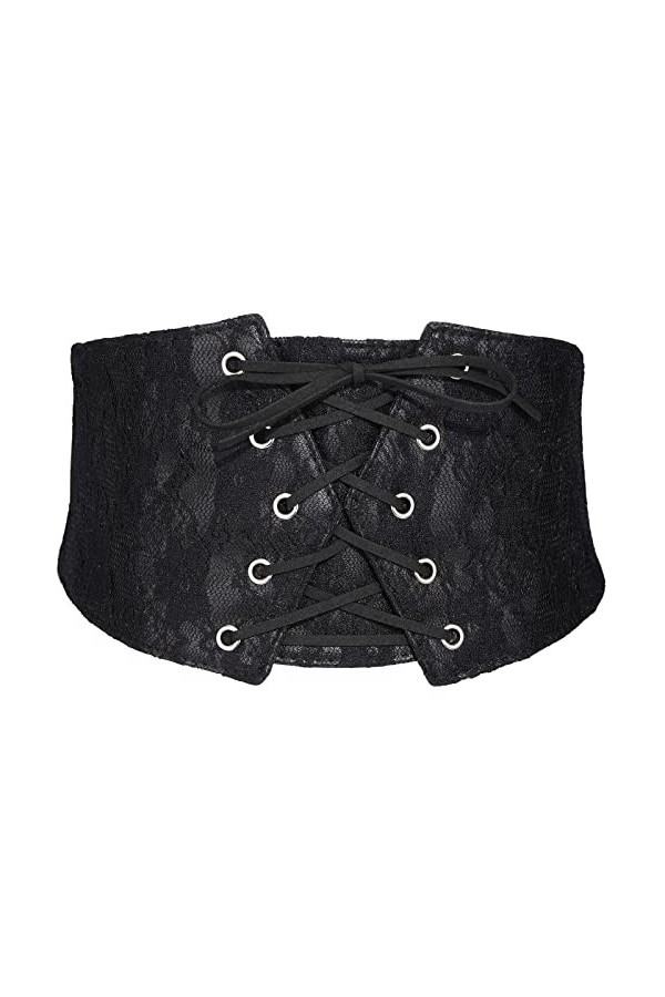 YeeHeen Ceinture Corset Pour Femme Ceinture En Cuir à lacets Ceinture Large élastique Ceinture Waspie Nouée Pour Robe 70CM Bl