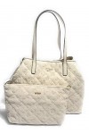 Borsa donna Guess Vikky con pochette in ecopelle grigio stone B24GU139 OB699529 Grande