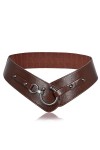 Ceinture Femmes Ajustable en Cuir Large avec Élastique Design Rétro Chic 0008 noir