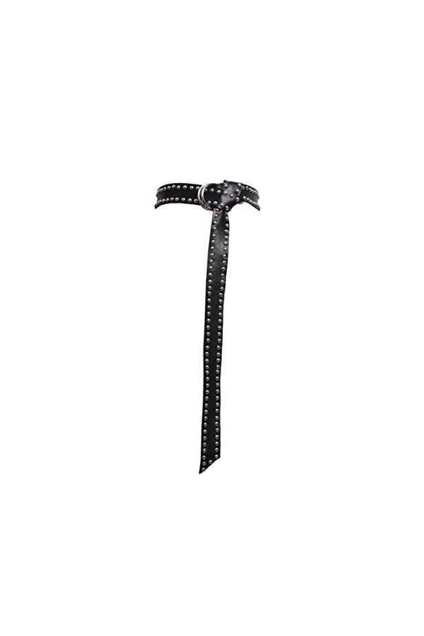 Steampunk Ceinture médiévale rivetée en cuir PU avec anneau torique pour femme, noir, taille unique