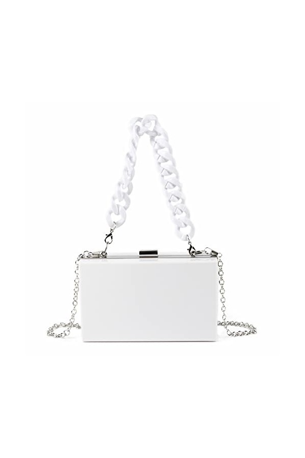 LHHMZ Pochettes de soirée Transparentes en Acrylique pour Femmes Sacs à bandoulière Clear Box Sacs à bandoulière