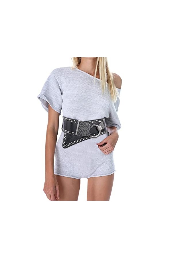 Ceintures extensibles élastiques à la mode vintage pour femmes avec boucle de verrouillage Ceinture Dentelle, Le Noir, Taille