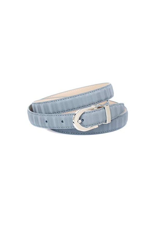 Anthoni Crown Ledergürtel Ceinture, Hell Blau, 85 Femme