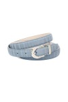 Anthoni Crown Ledergürtel Ceinture, Hell Blau, 85 Femme
