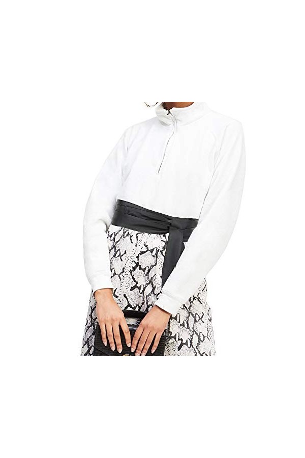 100 % fait à la main en cuir véritable pour femme Obi Ceinture de ceinture auto-nœud Taille unique - Noir - Taille unique