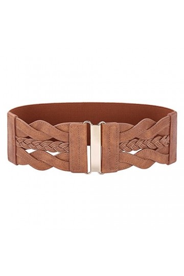 GRACE KARIN Ceinture élastique large pour femme, marron, 3XL