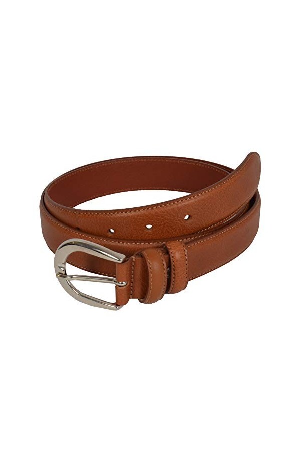 Conte Massimo Ceinture femme fine en cuir véritable, fabriquée en Italie, raccourci, Cuir 3 cm, 115 tg 50-52 