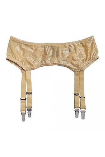 TVRtyle S502G Ceinture de jarretelles vintage 4 sangles en métal pour femme Doré - Or - Small