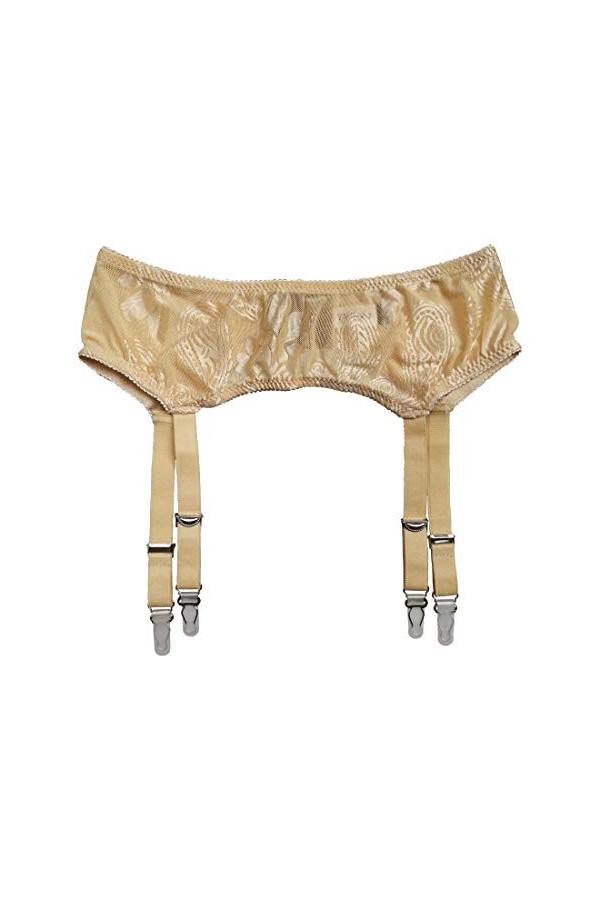 TVRtyle S502G Ceinture de jarretelles vintage 4 sangles en métal pour femme Doré - Or - Small