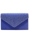 Wocharm Pochette satiné à strass pour femme Forme enveloppe Pour soirées/mariage - argent - ivoire,