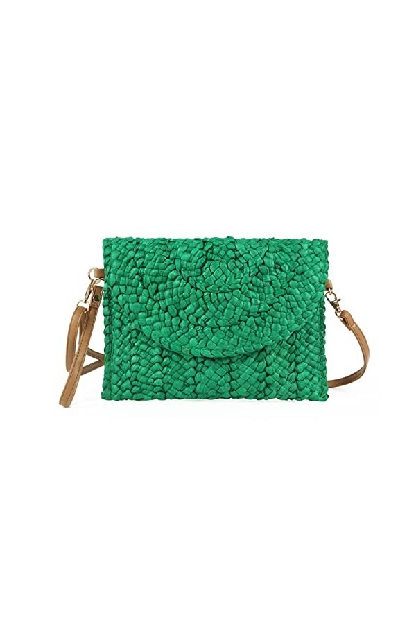 LHHMZ Pochette en Paille pour Femme Sacs à Main dété Sacs à bandoulière en Paille tissée Pochette de Plage