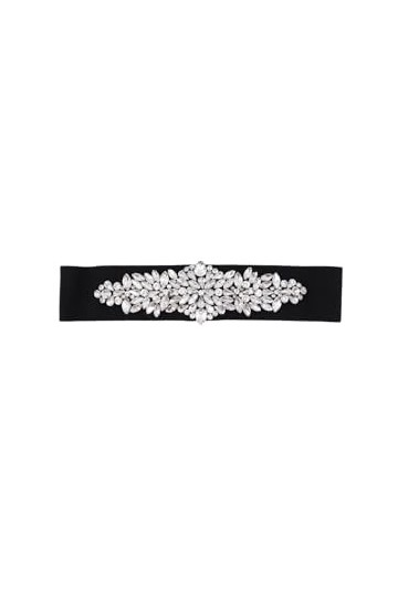 QUEEN HELENA Ceinture Élastique Élégante pour Femme C1030-2 Noir, Taille unique