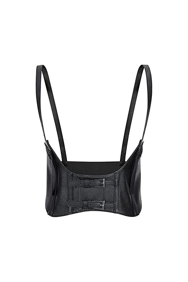 Zarfmiya Ceinture de corps réglable en cuir PU noir pour femme, Noir , taille unique