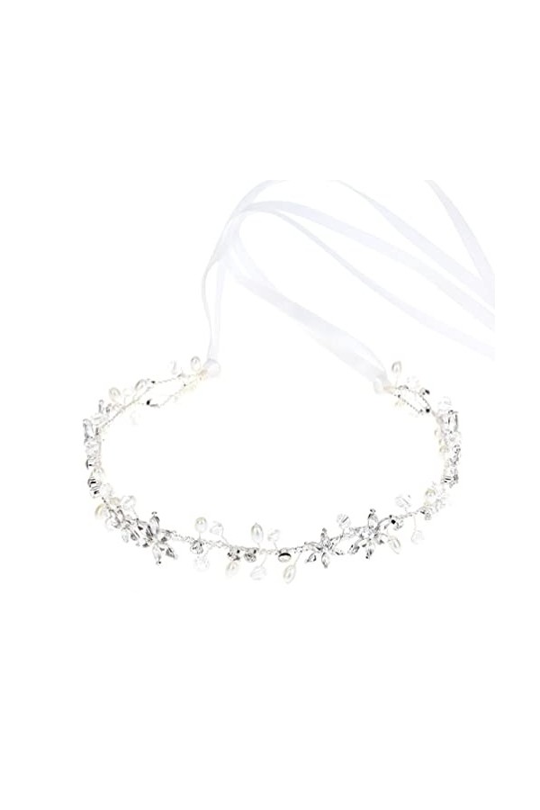 SOLUSTRE Ceinture de mariée en cristal pour femme - Ceinture de mariée avec strass et perles - Ceinture de mariée - Ceinture 