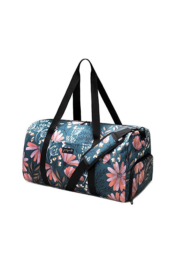 Jadyn B Weekender Bag - 56 cm./ 52L - Sac de Voyage/Sac de polochon/Sac de Sport/Gym avec Poche à Chaussure Navy Floral 
