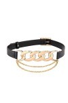 CHIC DIARY Ceinture de taille tendance pour femme - Double usage - Noir - Ceinture en cuir synthétique - Ceinture de hanche p