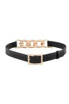 CHIC DIARY Ceinture de taille tendance pour femme - Double usage - Noir - Ceinture en cuir synthétique - Ceinture de hanche p
