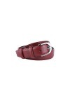 Biagiotti Ceinture femme fine en cuir véritable, raccourcie avec boîte, Rouge 3 cm, L 115 cm 