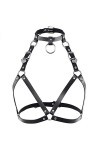 Black Sugar Harnais Cordon Sangles Corps Anneau Métal Simili Cuir Epais Solide Bretelle Mixte Lingerie Cage Ceinture Punk Got