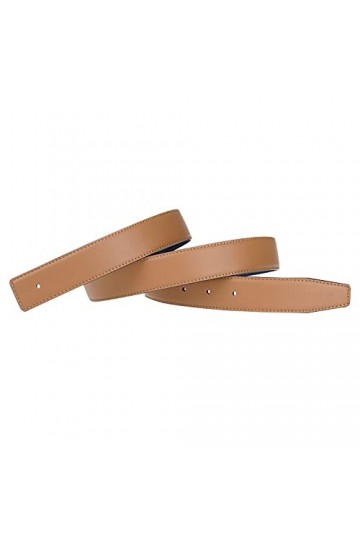 GANGTU Réversibles H Ceintures en cuir Microfibre Remplacement Sangle de ceinture sans boucle 32mm largeur Marron Bleu