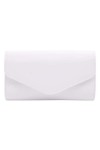 Pochette Sac de Soirée Mariage à Main Epaule Laqué Style Enveloppe pour Femme Dame Blanc 