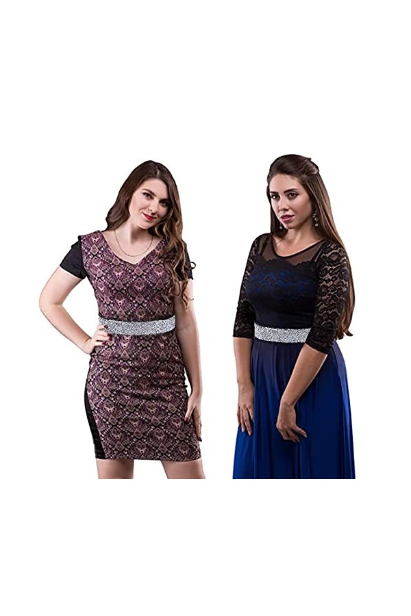 YooAi Ceinture élastique en cuir PU strass brillant cristal élastique ceinture taille large bande pour femmes robe, Cristal b