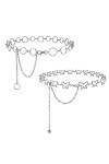 CHIC DIARY Lot de 2 ceintures à chaîne en métal pour femme - Élégantes - Décoratives - Chaîne de robe, Set 2, taille unique