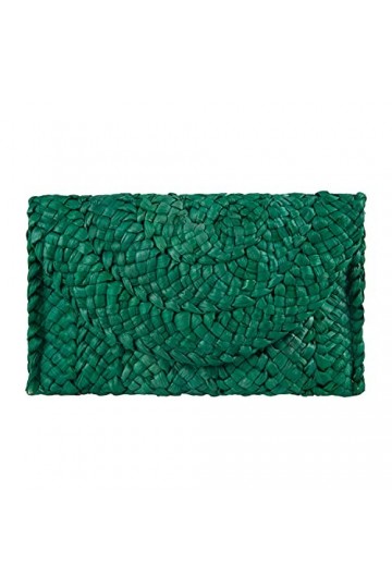 EVEOUT Paille Tissée Sac à Main pour Femmes Vintage Pochettes et Clutches Portefeuille Sac de Vacances à la Plage Vert