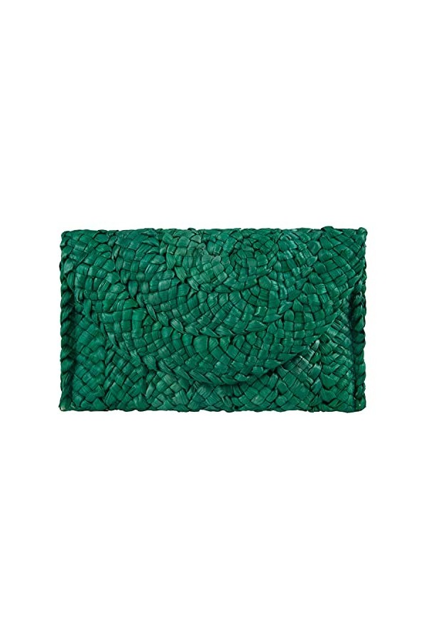 EVEOUT Paille Tissée Sac à Main pour Femmes Vintage Pochettes et Clutches Portefeuille Sac de Vacances à la Plage Vert