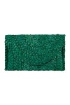 EVEOUT Paille Tissée Sac à Main pour Femmes Vintage Pochettes et Clutches Portefeuille Sac de Vacances à la Plage Vert