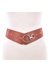Femme Rétro Boucle Large ceinture, femme vintage Taille élastique Hip/tour de taille de ceinture Cinch en métal argenté Boucl