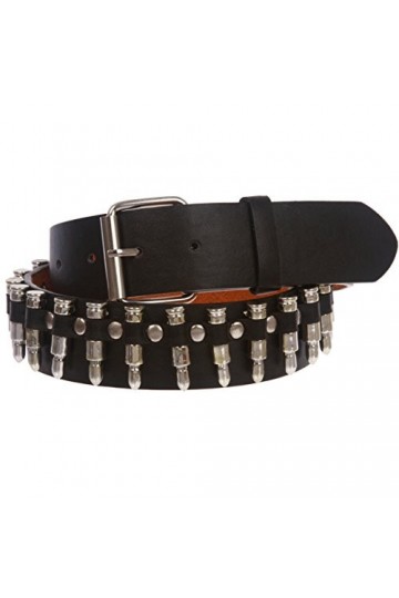 Ceinture en cuir synthétique à clipser - noir - M-86/91 cm