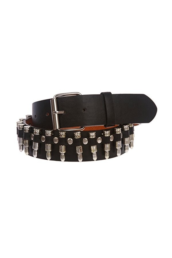 Ceinture en cuir synthétique à clipser - noir - M-86/91 cm