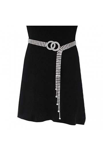 Lamdgbway Ceintures En Cristal Pour Femmes Robe Strass Taille Ceinture O-ring Chaîne Cadeau Pour Amis Anniversaire Cristal Ar