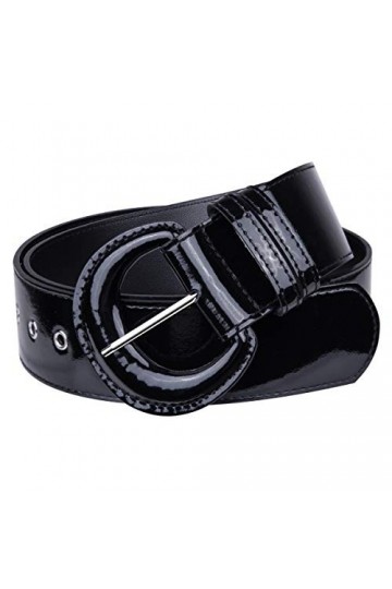 KYEYGWO - Ceinture en cuir synthétique pour femme avec anneaux en D, boucle ardillon, réglable, large, classique, pour robe, 