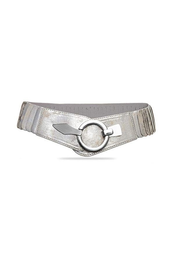 Caspar GU300 Large ceinture élastique en stretch pour femme, Taille:80 [Tour de hanches 90-110 cm], Couleur:blanc